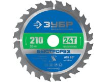 Зубр 36901-210-30-24 ЗУБР Быстрорез 210 x 30мм 24Т, диск пильный по дереву