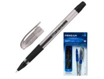 Ручка гелев. Pensan Soft Gel Fine (2420/12BLACK) прозрачный d=0.5мм игловидный пиш. наконечник линия 0.4мм