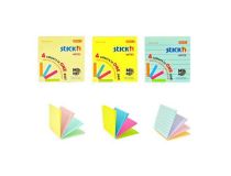 Блок самоклеящийся бумажный Stick`n Magic 21577 76x76мм 100лист. 70г/м2 пастель 4цв.в упак. в линейку частично