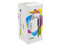 026211-01 Ручка шариков. Silwerhof Silken черный d=0.7мм черные сменный стержень линия 0.5мм