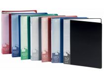 Папка с 40 прозр.вклад. Бюрократ -BPV40 A4 пластик 0.65мм торц.карм с бум. встав ассорти