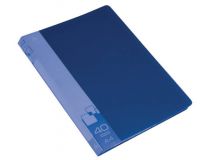 Папка с 40 прозр.вклад. Бюрократ -BPV40BLUE A4 пластик 0.65мм торц.карм с бум. встав синий