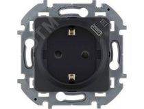 LEGRAND 673773 Розетка 2К+З немецкий стандарт 16А 250В со  USB C 1.5А 5В INSPIRIA антрацит