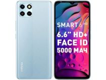 Infinix Smart 6 2/32Gb X6511 Aqua Sky (1.6GHz, 2Gb, 6.6 1600x720 IPS, 4G+WiFi+BT, 32Gb+microSD, 8Mpx)