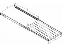 NT SSl750 G Полка 19 выдвижная с направляющими, серая L=750 мм, перфорированная