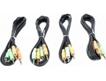 MultiCo EW-K1904U 4-port Slim KVM Switch with Cable(клавиатураUSB+мышьUSB+VGA15F+Audio+Mic)