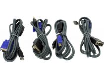 MultiCo EW-K1904U 4-port Slim KVM Switch with Cable(клавиатураUSB+мышьUSB+VGA15F+Audio+Mic)