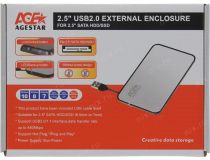 AgeStar SUB2A8-Black (Внешний бокс для 2.5  SATA HDD, USB2.0)